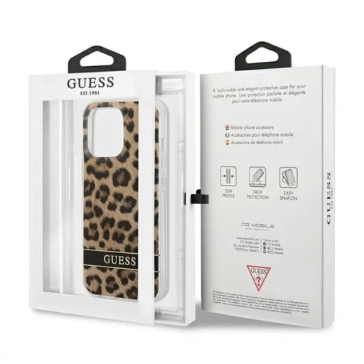 Guess GUHCP13LHSLEOW iPhone 13 Pro / 13 6.1" barna/barna kemény tok Leopard - 8