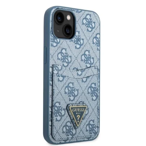 Guess GUHCP13SP4TPB iPhone 13 mini 5.4" kék/kék kemény tok 4G Háromszög Logó Kártyatartó - 4