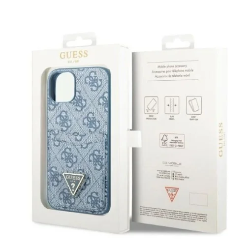 Guess GUHCP13SP4TPB iPhone 13 mini 5.4" kék/kék kemény tok 4G Háromszög Logó Kártyatartó - 8