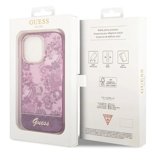 Guess Porcelain Collection tok iPhone 14 Pro Max - fukszia - 8