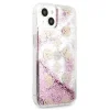 Guess GUHCP13SLGPEPI iPhone 13 mini 5.4" pink/pink keménytok Peony Liquid Glitter tok thumbnail