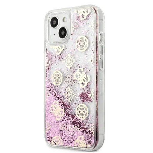Guess GUHCP13SLGPEPI iPhone 13 mini 5.4" pink/pink keménytok Peony Liquid Glitter tok - 2