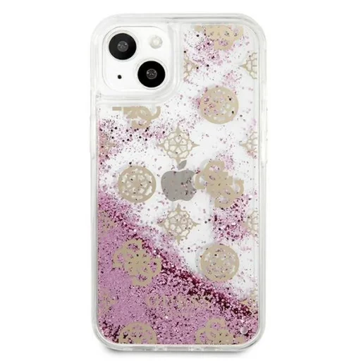 Guess GUHCP13SLGPEPI iPhone 13 mini 5.4" pink/pink keménytok Peony Liquid Glitter tok - 3