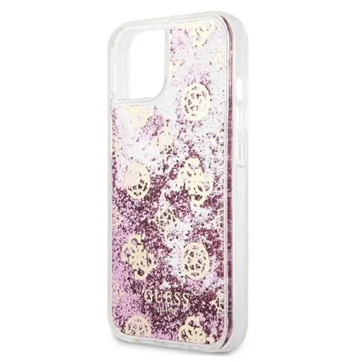 Guess GUHCP13SLGPEPI iPhone 13 mini 5.4" pink/pink keménytok Peony Liquid Glitter tok - 6