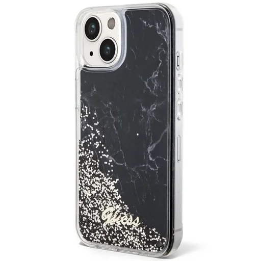 Guess Liquid Glitter Marble tok iPhone 14 - fekete - 2