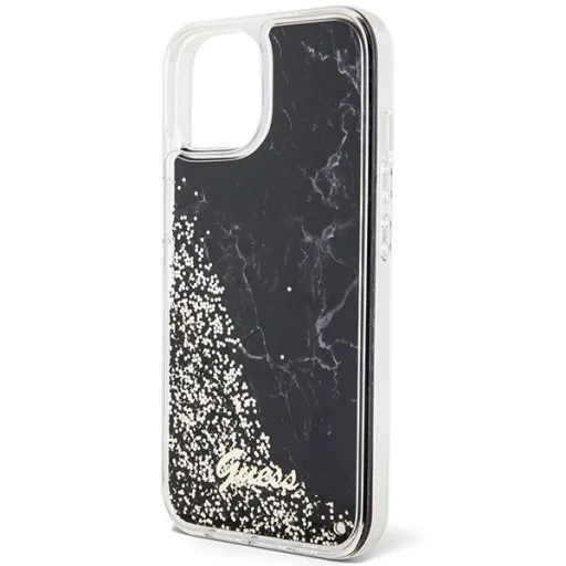 Guess Liquid Glitter Marble tok iPhone 14 - fekete - 6