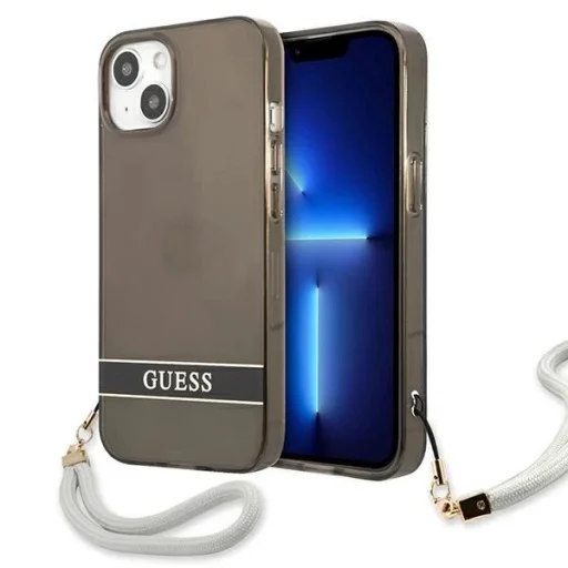 Guess GUHCP13SHTSGSK iPhone 13 mini 5.4" fekete/fekete keménytok Átlátszó Pánt - 1