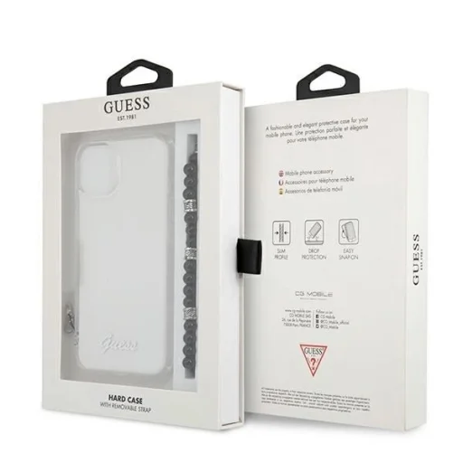 Guess GUHCP13SKPSBK iPhone 13 mini 5.4" Átlátszó kemény tok Fekete Gyöngy - 8