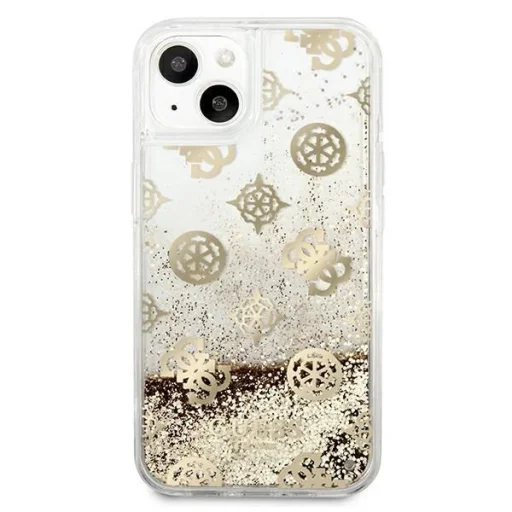Guess GUHCP13SLGPEGO iPhone 13 mini 5.4" arany/arany keménytok Peony Liquid Glitter - 4