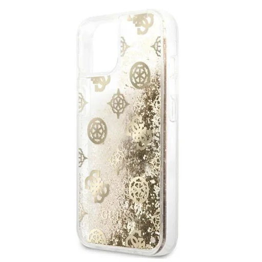 Guess GUHCP13SLGPEGO iPhone 13 mini 5.4" arany/arany keménytok Peony Liquid Glitter - 6