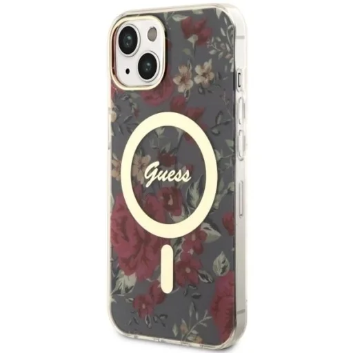 Guess GUHMP14MHCFWSA iPhone 14 Plus 6.7" zöld/khaki virágos keménytok MagSafe - 2