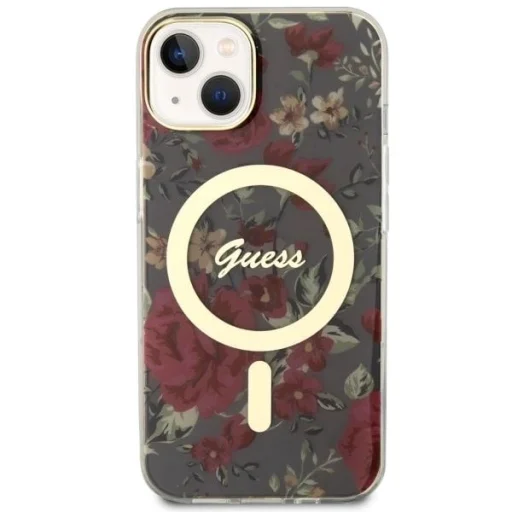 Guess GUHMP14MHCFWSA iPhone 14 Plus 6.7" zöld/khaki virágos keménytok MagSafe - 3