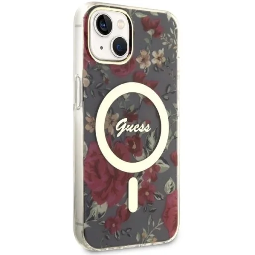 Guess GUHMP14MHCFWSA iPhone 14 Plus 6.7" zöld/khaki virágos keménytok MagSafe - 4