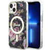 Guess GUHMP14MHCFWSK iPhone 14 Plus 6.7" fekete/fekete keménytok Flower MagSafe tok