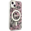 Guess GUHMP14MHCFWSP iPhone 14 Plus 6.7" pink/pink kemény tok Flower MagSafe thumbnail