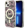 Guess GUHMP14MHCFWSP iPhone 14 Plus 6.7" pink/pink kemény tok Flower MagSafe