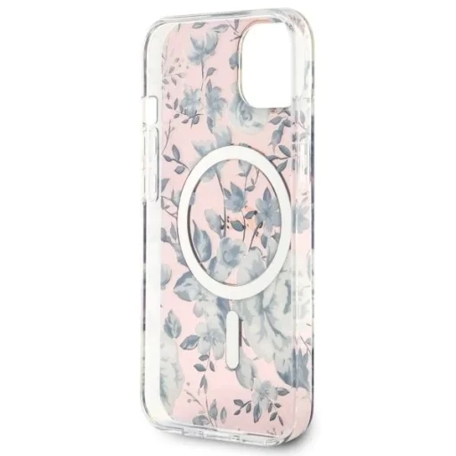 Guess GUHMP14MHCFWSP iPhone 14 Plus 6.7" pink/pink kemény tok Flower MagSafe - 7