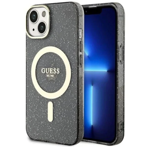Guess Glitter Gold MagSafe tok iPhone 14 - fekete - 1
