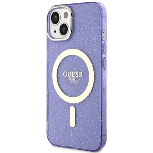 Guess Glitter Gold MagSafe tok iPhone 14 - lila - 2