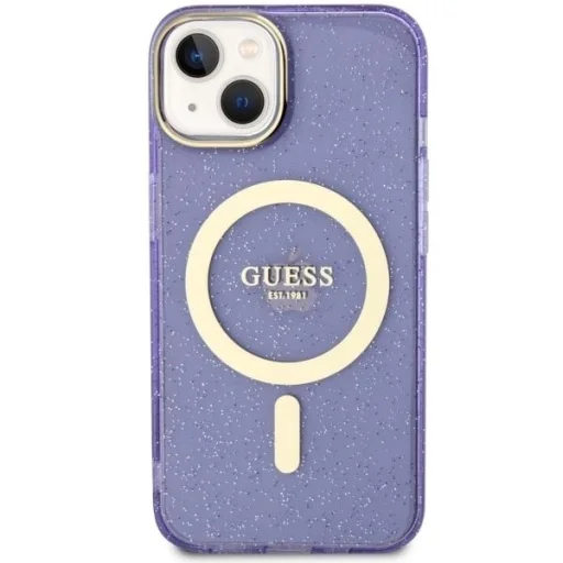 Guess Glitter Gold MagSafe tok iPhone 14 - lila - 3