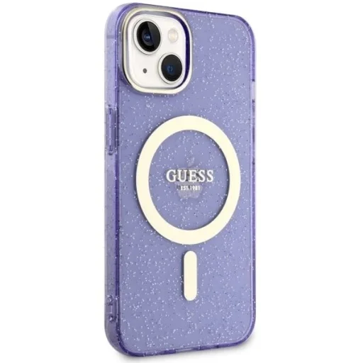 Guess Glitter Gold MagSafe tok iPhone 14 - lila - 4