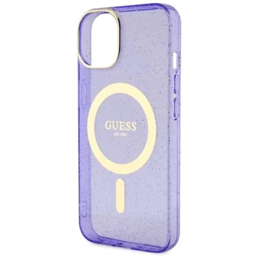 Guess Glitter Gold MagSafe tok iPhone 14 - lila - 6