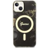 Guess GUHMP14MHTMRSK iPhone 14 Plus 6.7" fekete/fekete kemény tok Golden Marble MagSafe tok thumbnail