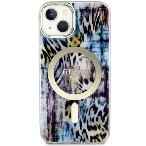 Guess Leopard MagSafe tok iPhone 14-hez - kék - 3