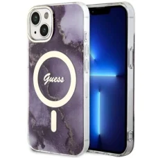 Guess GUHMP14SHTMRSU iPhone 14 6.1" lila/lila keménytok Arany Márvány MagSafe tok