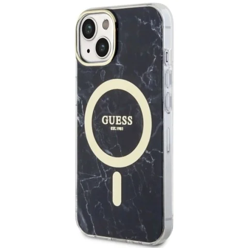 Guess GUHMP14MPCUMAK iPhone 14 Plus 6.7" fekete/fekete kemény tok Marble MagSafe tok - 2