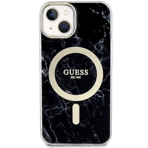 Guess GUHMP14MPCUMAK iPhone 14 Plus 6.7" fekete/fekete kemény tok Marble MagSafe tok - 3