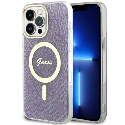 Guess GUHMP14XH4STU iPhone 14 Pro Max 6.7" lila/lila keménytok 4G MagSafe tok - 1