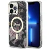 Guess GUHMP14XHCFWSK iPhone 14 Pro Max 6.7" fekete/fekete kemény tok Flower MagSafe - 1