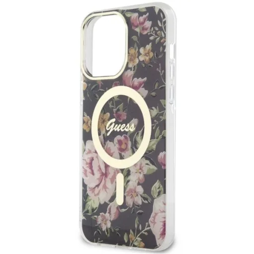 Guess GUHMP14XHCFWSK iPhone 14 Pro Max 6.7" fekete/fekete kemény tok Flower MagSafe - 6