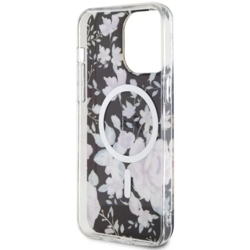Guess GUHMP14XHCFWSK iPhone 14 Pro Max 6.7" fekete/fekete kemény tok Flower MagSafe - 7