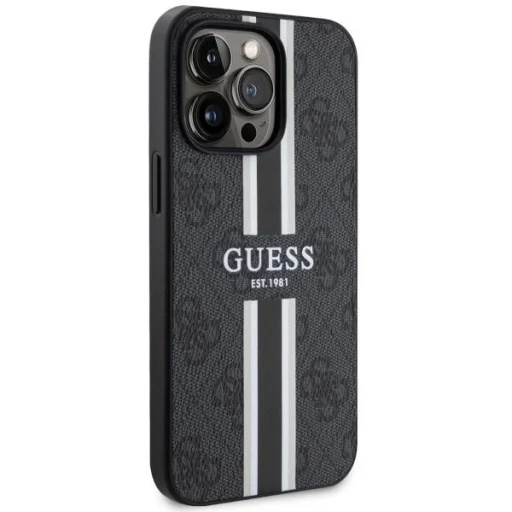 Guess GUHMP13XP4RPSK iPhone 13 Pro Max 6.7" fekete/fekete kemény tok 4G Printed Stripes MagSafe tok - 4