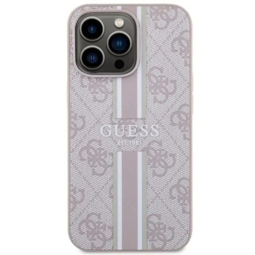 Guess GUHMP13LP4RPSP iPhone 13 Pro / 13 6.1" pink/pink telefontok 4G Printed Stripes MagSafe tok - 3