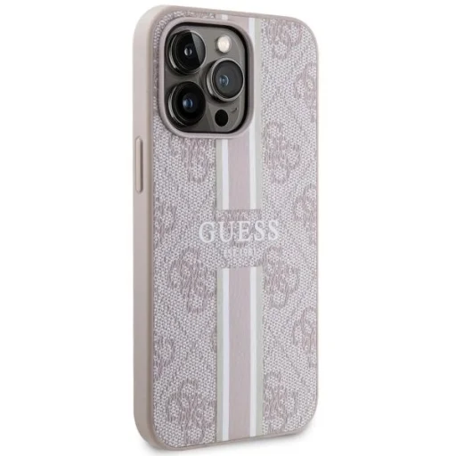 Guess GUHMP13LP4RPSP iPhone 13 Pro / 13 6.1" pink/pink telefontok 4G Printed Stripes MagSafe tok - 4
