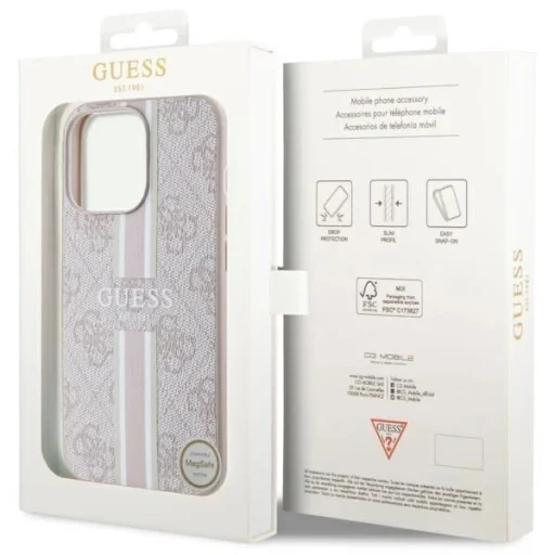 Guess GUHMP13LP4RPSP iPhone 13 Pro / 13 6.1" pink/pink telefontok 4G Printed Stripes MagSafe tok - 8