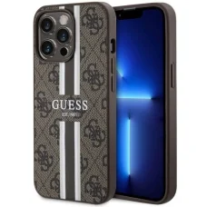 Guess GUHMP13LP4RPSW iPhone 13 Pro / 13 6.1" barna/barna telefontok 4G Printed Stripes MagSafe tok