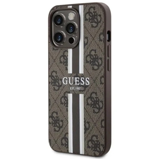 Guess GUHMP13LP4RPSW iPhone 13 Pro / 13 6.1" barna/barna telefontok 4G Printed Stripes MagSafe tok - 2