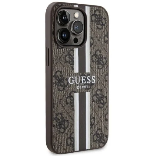 Guess GUHMP13LP4RPSW iPhone 13 Pro / 13 6.1" barna/barna telefontok 4G Printed Stripes MagSafe tok - 4