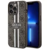 Guess GUHMP13XP4RPSW iPhone 13 Pro Max 6.7" barna/barna keménytok 4G Printed Stripes MagSafe tok - 1