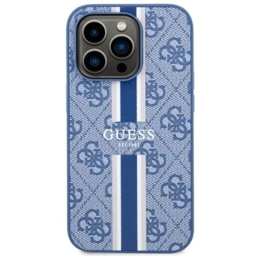 Guess GUHMP14LP4RPSB iPhone 14 Pro 6.1" kék/kék keménytok 4G Printed Stripes MagSafe tok - 3