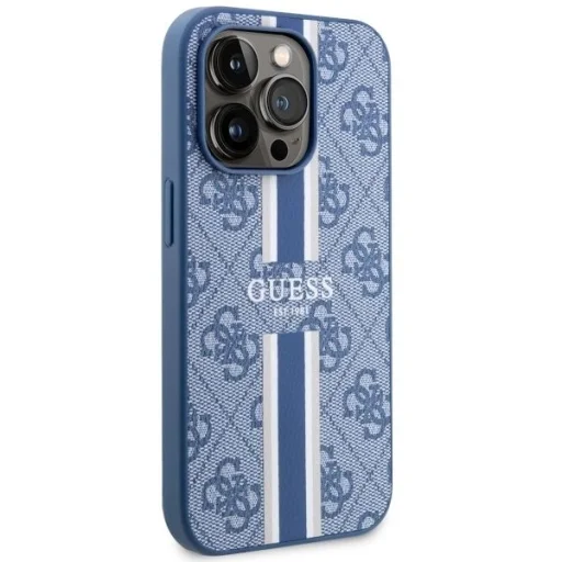 Guess GUHMP14LP4RPSB iPhone 14 Pro 6.1" kék/kék keménytok 4G Printed Stripes MagSafe tok - 4