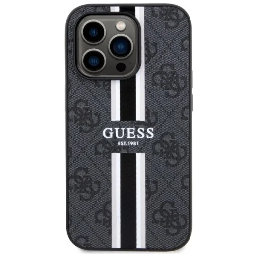 Guess GUHMP14LP4RPSK iPhone 14 Pro 6.1" fekete/fekete kemény tok 4G Printed Stripes MagSafe tok - 3