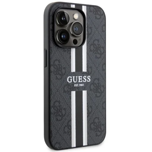 Guess GUHMP14LP4RPSK iPhone 14 Pro 6.1" fekete/fekete kemény tok 4G Printed Stripes MagSafe tok - 4