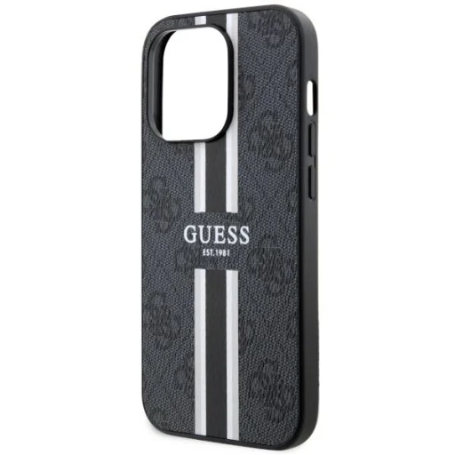 Guess GUHMP14LP4RPSK iPhone 14 Pro 6.1" fekete/fekete kemény tok 4G Printed Stripes MagSafe tok - 6