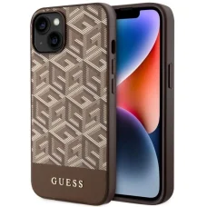 Guess GUHMP14MHGCFSEW iPhone 14 Plus 6.7" barna/barna kemény tok GCube Stripes MagSafe tok