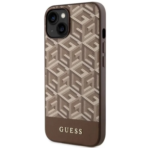 Guess GUHMP14MHGCFSEW iPhone 14 Plus 6.7" barna/barna kemény tok GCube Stripes MagSafe tok - 2